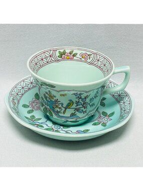 Adams Calyx Ware Singapore Bird 6 Oz Cup & Saucer Set English Ironstone